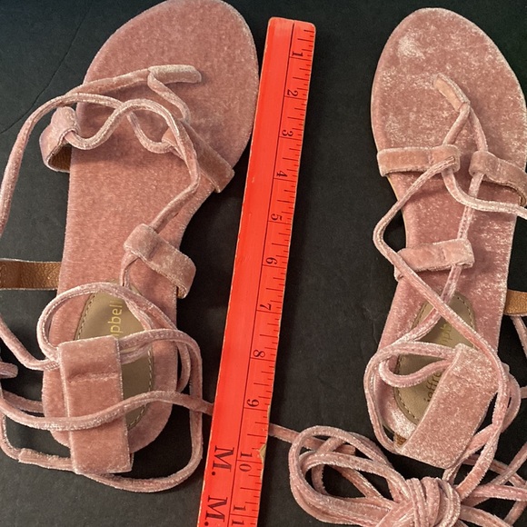 Jeffrey Campbell Blush Pink Velvet Lace-up Sandals - Picture 6 of 7